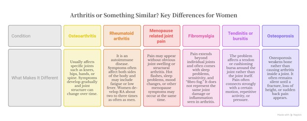 Signs of Arthritis in Women Versus Menopause Joint Pain